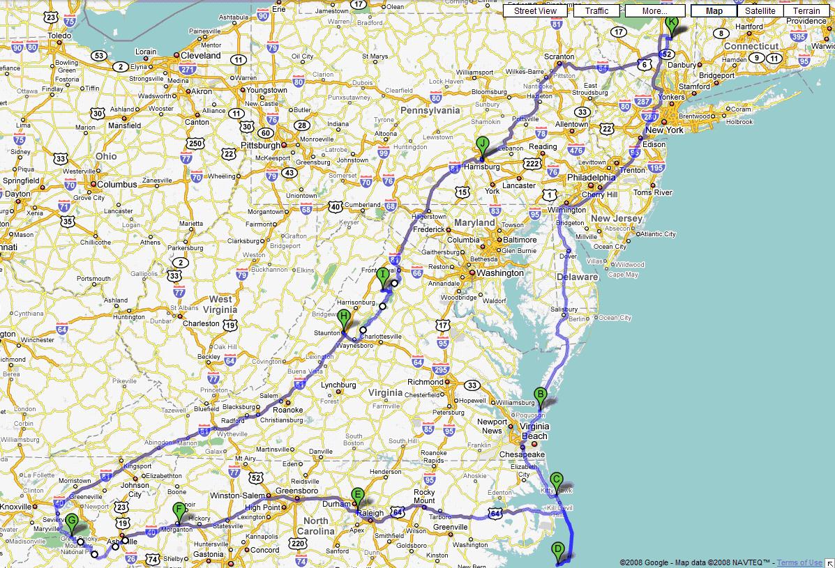 Road Map Usa East Coast Oppidan Library - Map